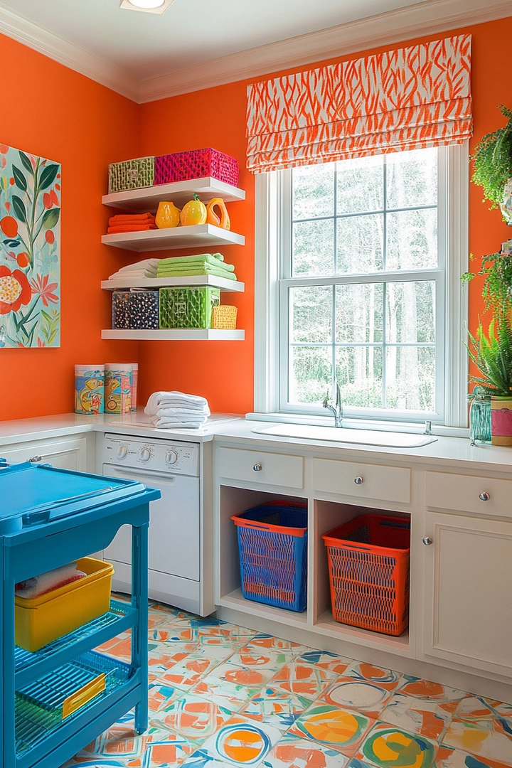 colorful laundry room ideas 45