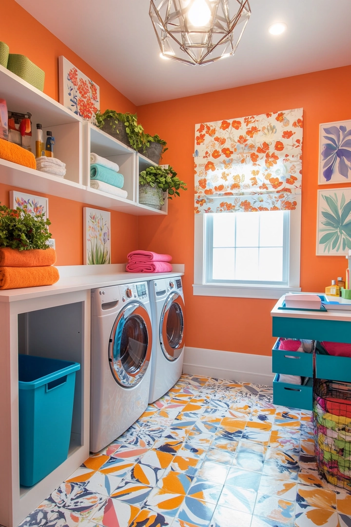 colorful laundry room ideas 46