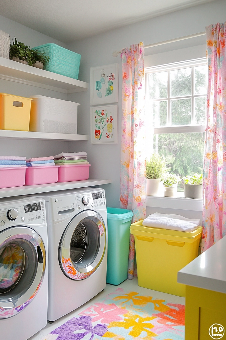 colorful laundry room ideas 50