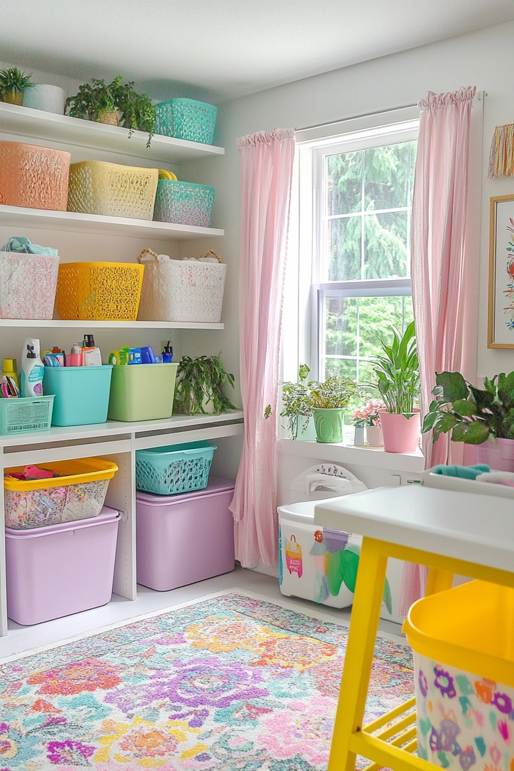 colorful laundry room ideas 51