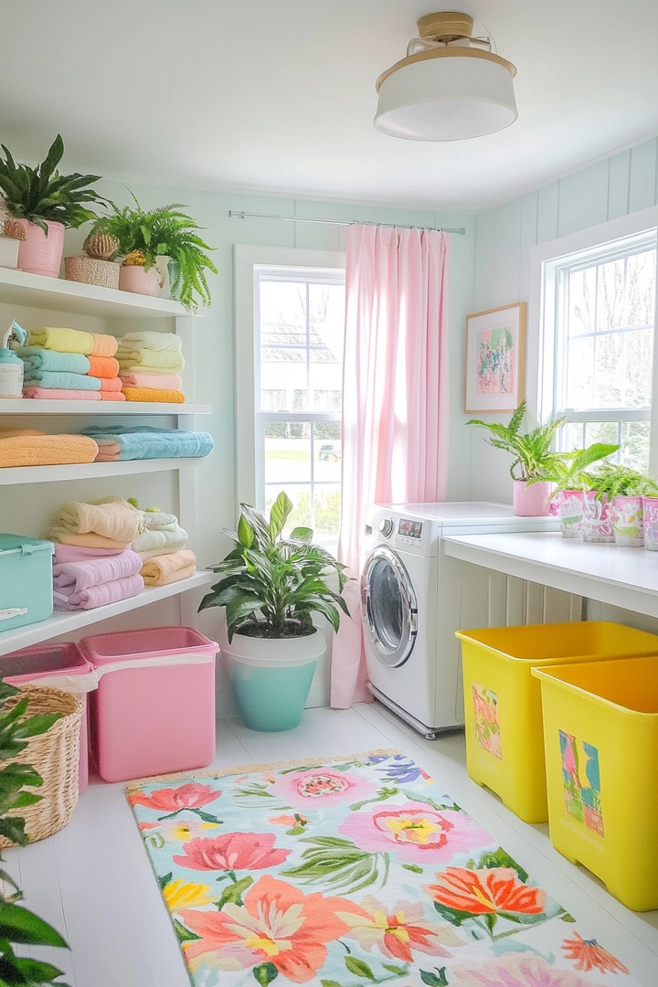 colorful laundry room ideas 52