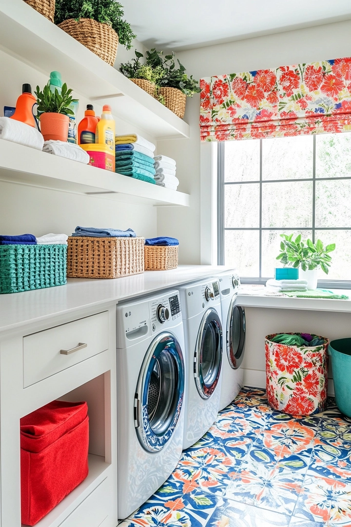 colorful laundry room ideas 55