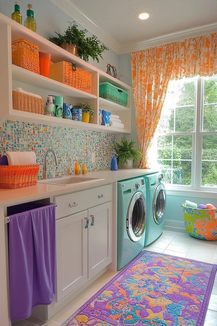 colorful laundry room ideas 57