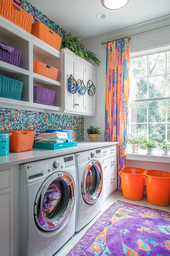 colorful laundry room ideas 59