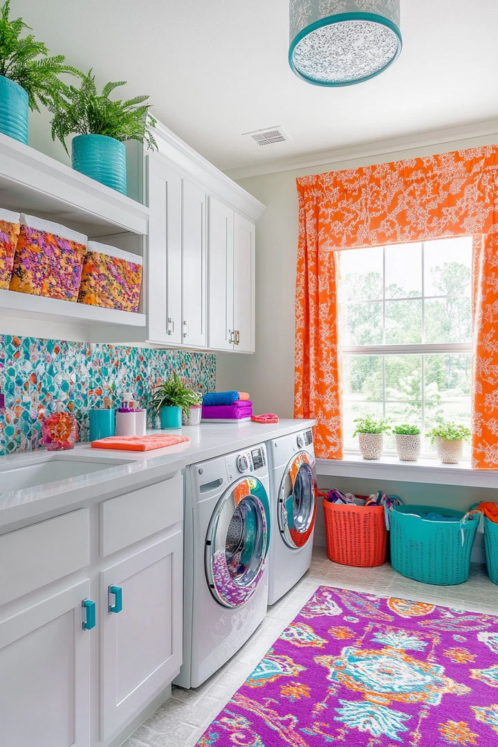 colorful laundry room ideas 60