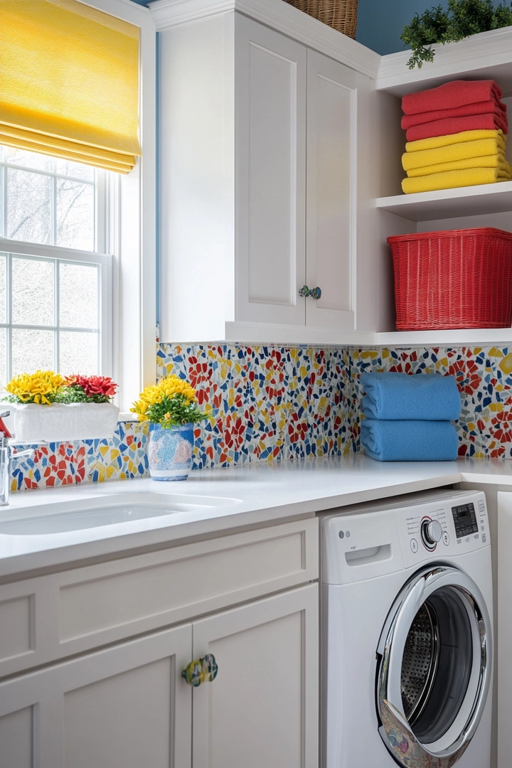 colorful laundry room ideas 65