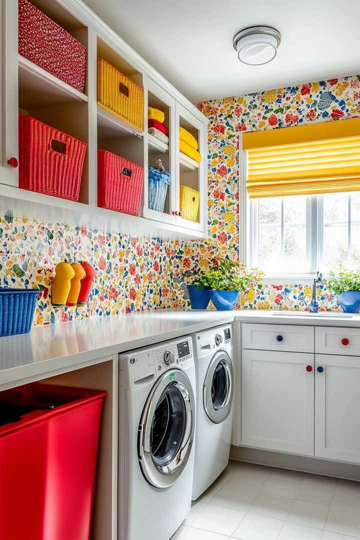 colorful laundry room ideas 66