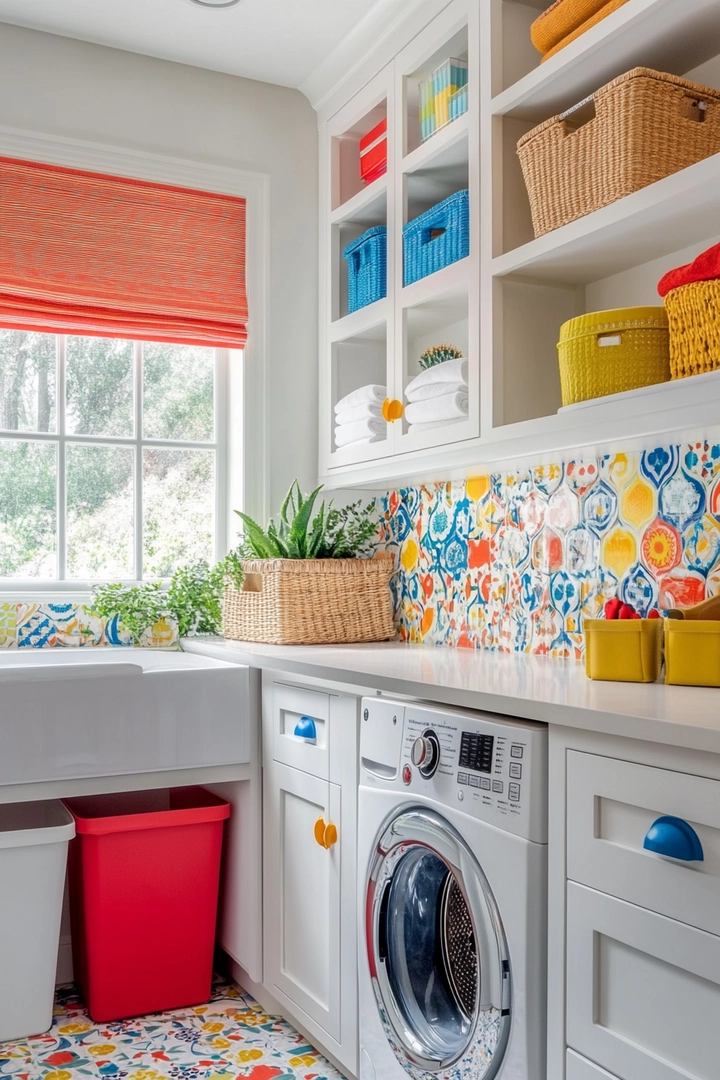 colorful laundry room ideas 67