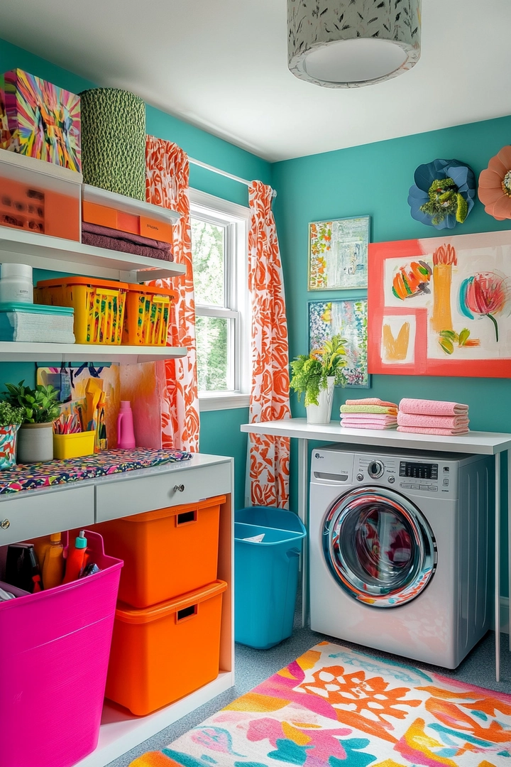 colorful laundry room ideas 69