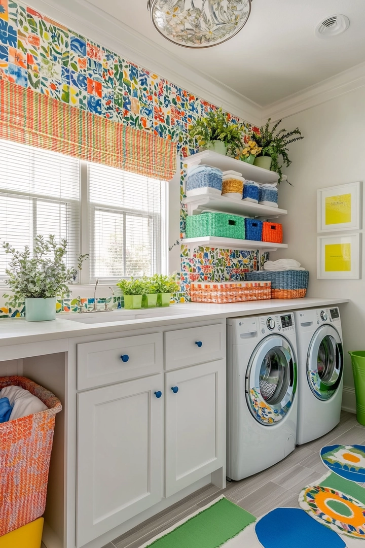 colorful laundry room ideas 75