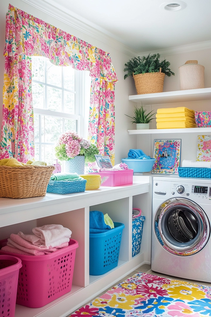 colorful laundry room ideas 80