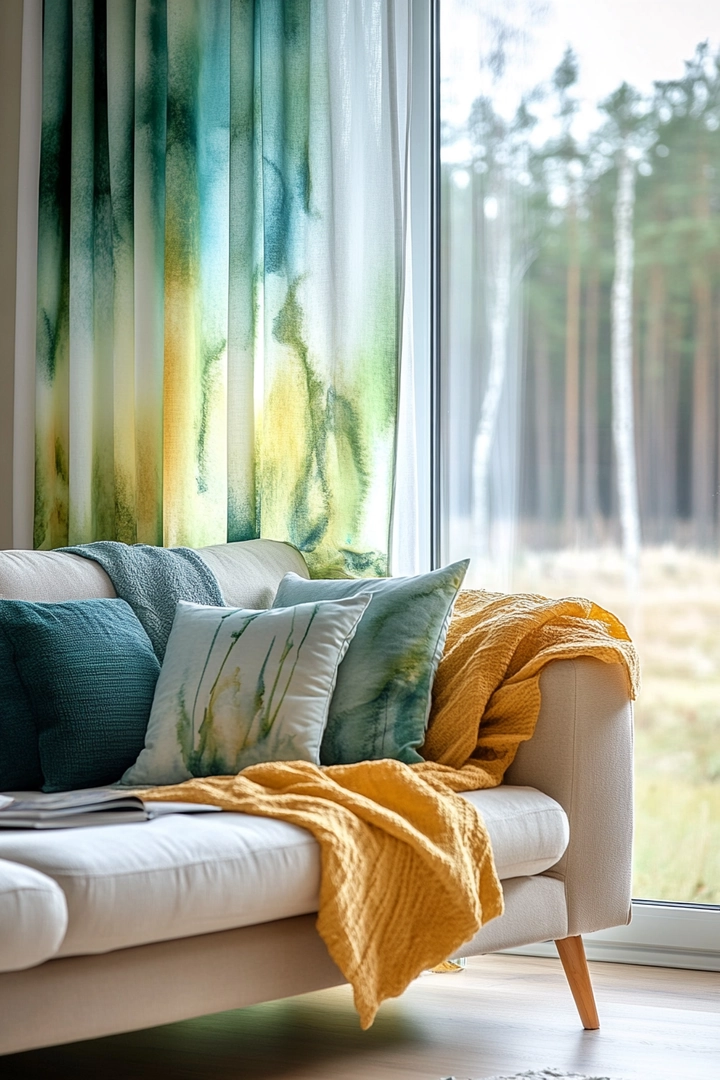 curtain ideas for living room behind couch window 43