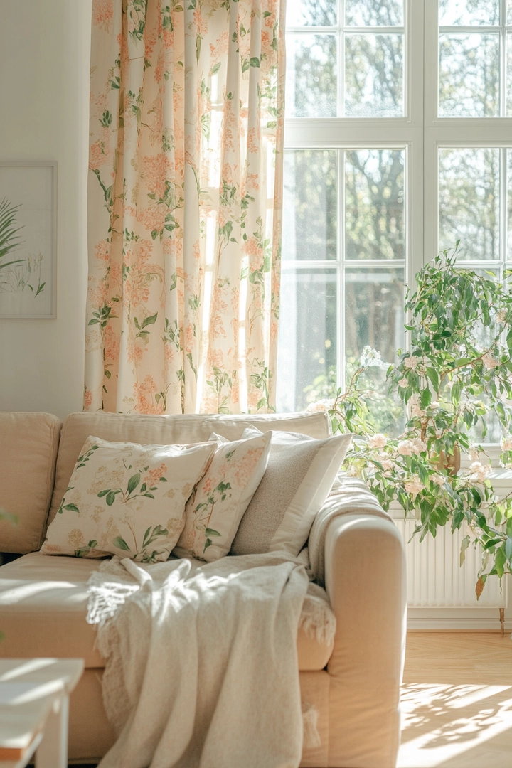 curtain ideas for living room behind couch window 68