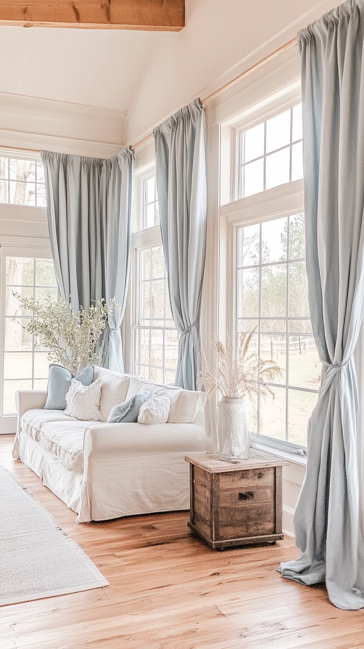 curtain ideas for living room farmhouse 25