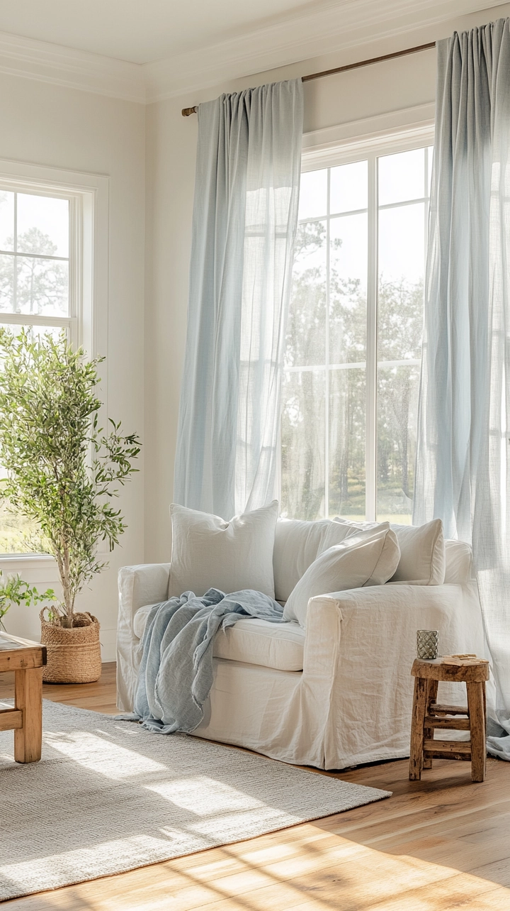 curtain ideas for living room farmhouse 27