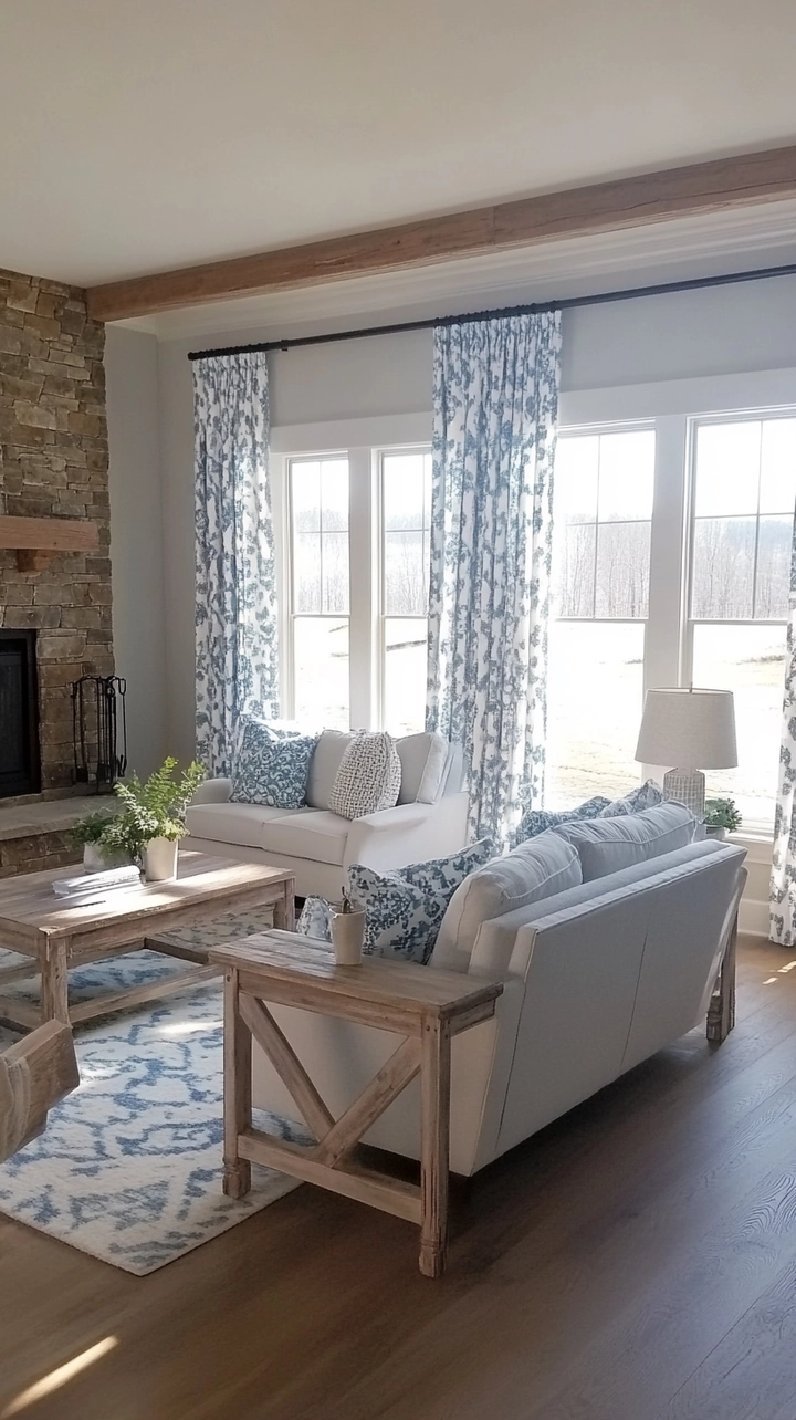 curtain ideas for living room farmhouse 3