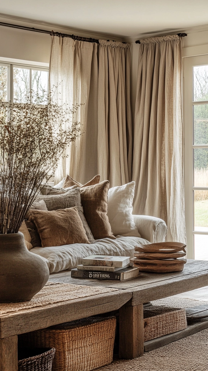 curtain ideas for living room farmhouse 32