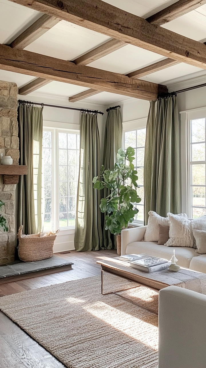 curtain ideas for living room farmhouse 55