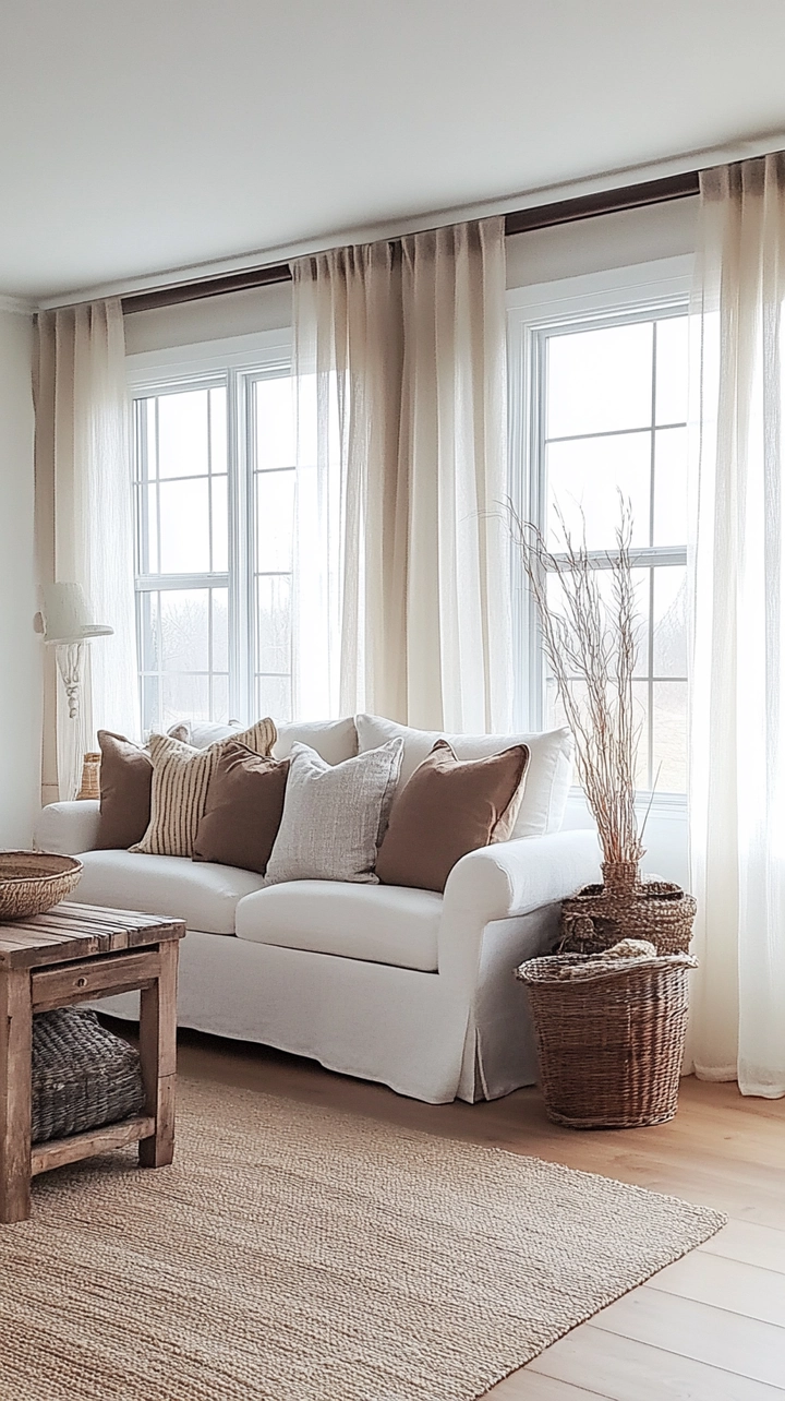 curtain ideas for living room farmhouse 59