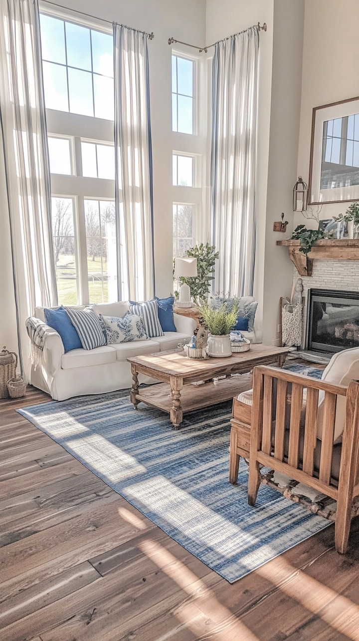 curtain ideas for living room farmhouse 63