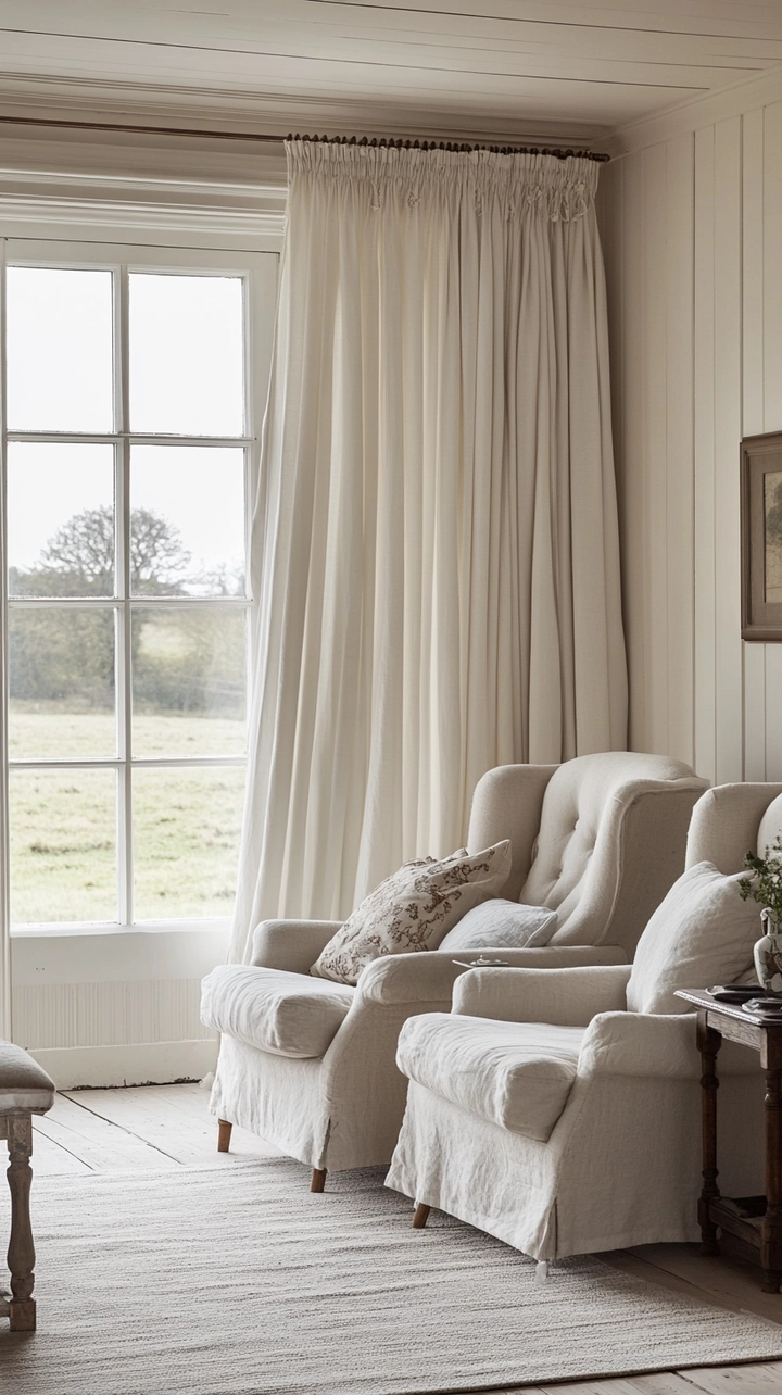 curtain ideas for living room farmhouse 7