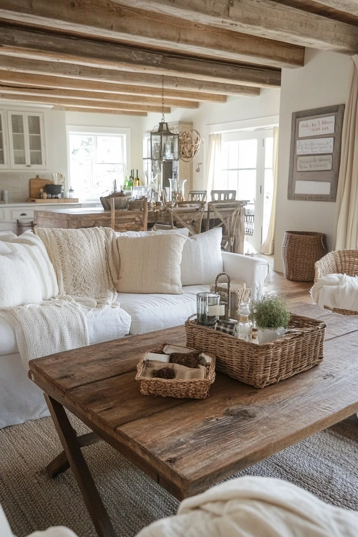 farmhouse living room ideas 55