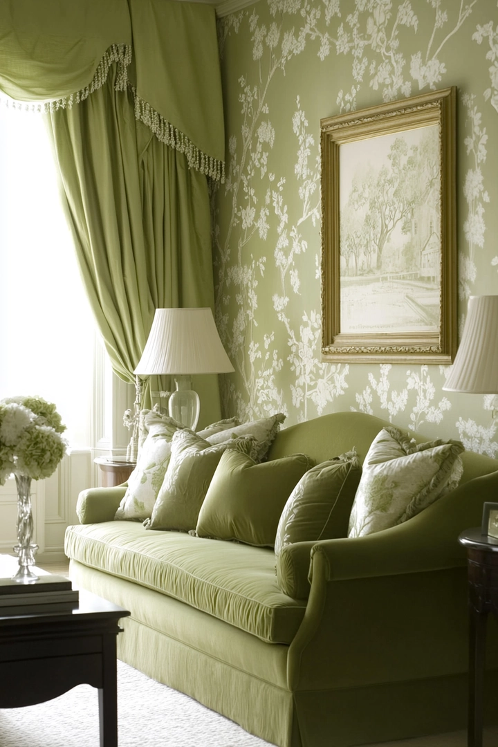 green living room ideas 75