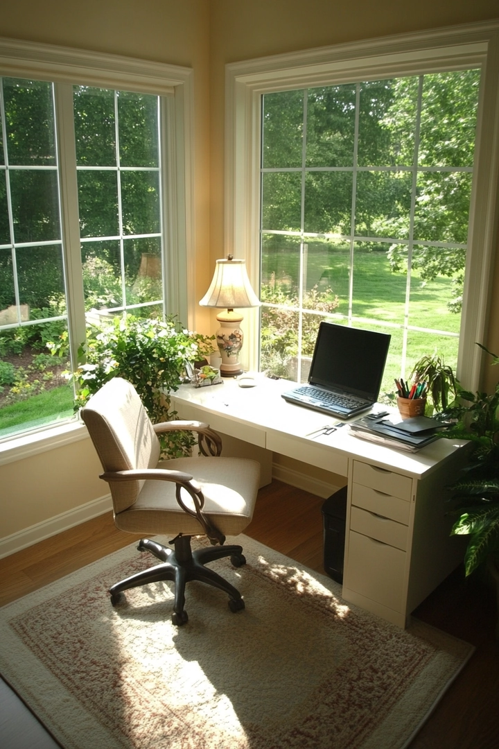 home office ideas with desk in middle of room 14