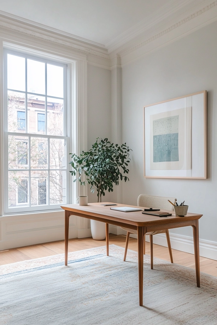 home office ideas with desk in middle of room 21