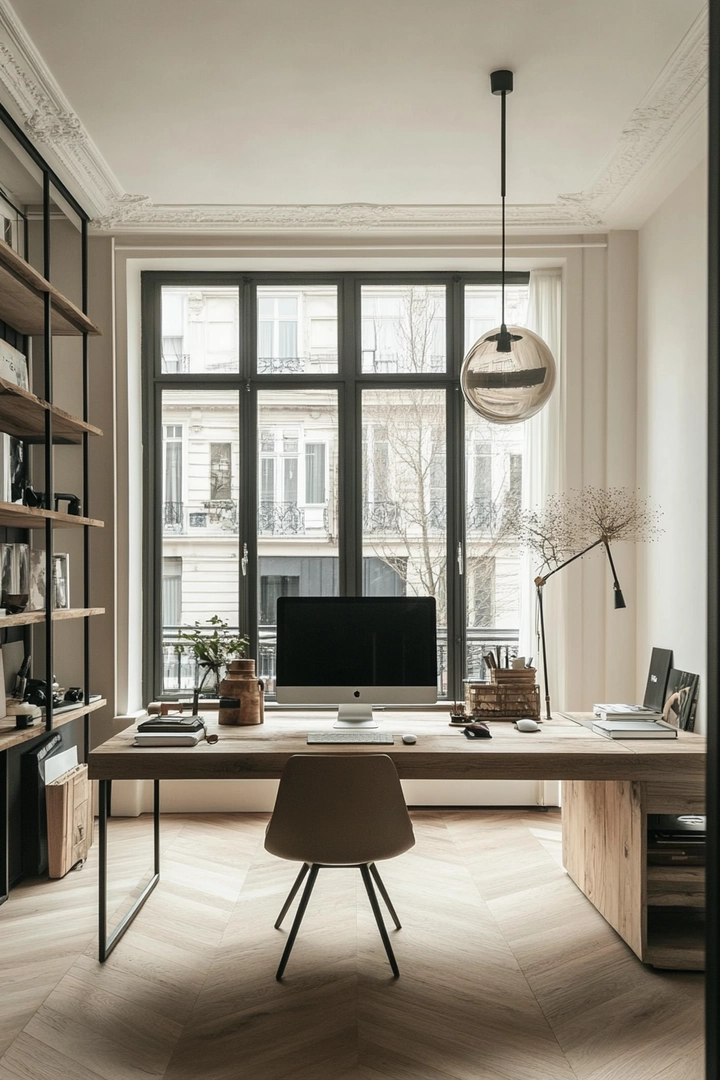 home office ideas with desk in middle of room 30