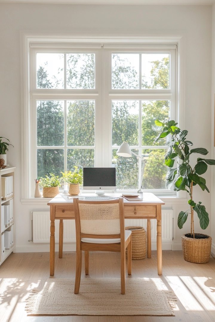 home office ideas with desk in middle of room 37