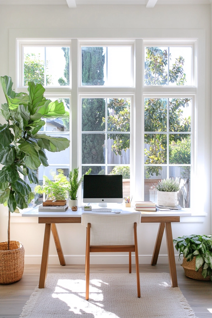 home office ideas with desk in middle of room 38