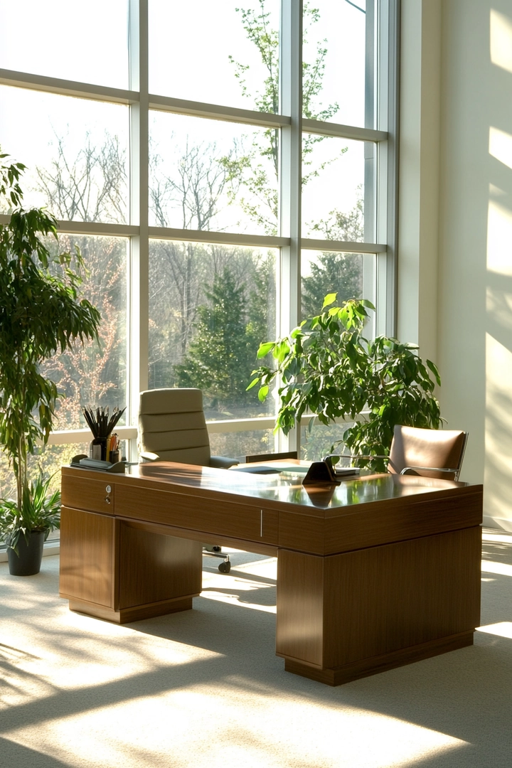 home office ideas with desk in middle of room 4