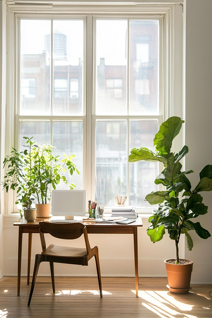 home office ideas with desk in middle of room 40