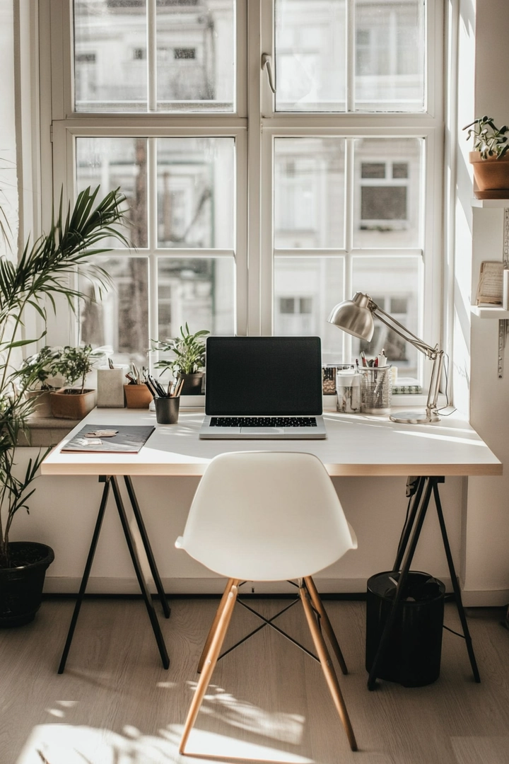 home office ideas with desk in middle of room 47