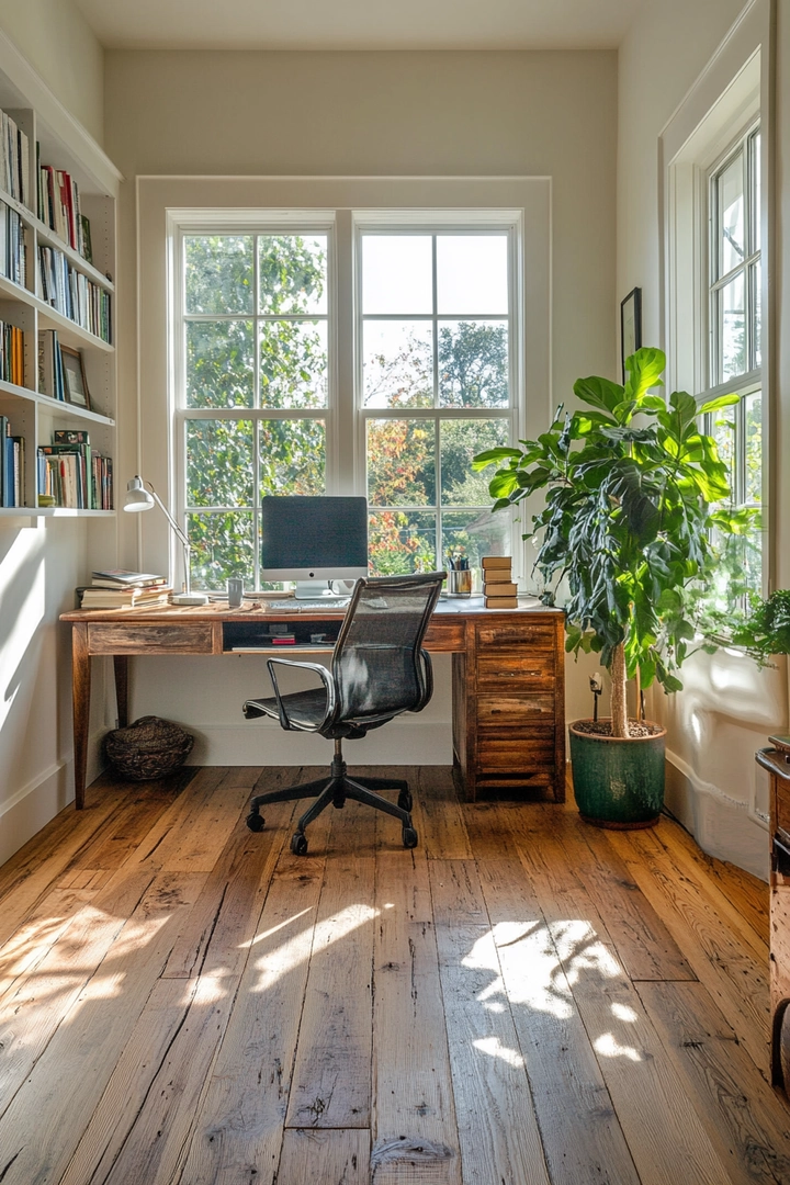 home office ideas with desk in middle of room 52