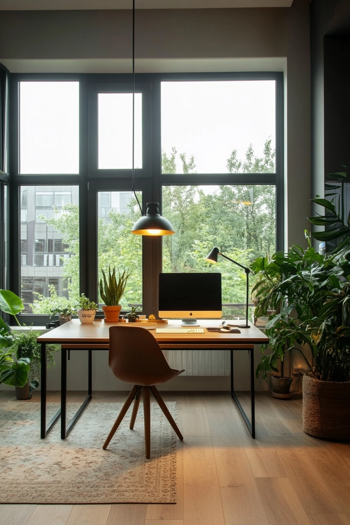 home office ideas with desk in middle of room 63