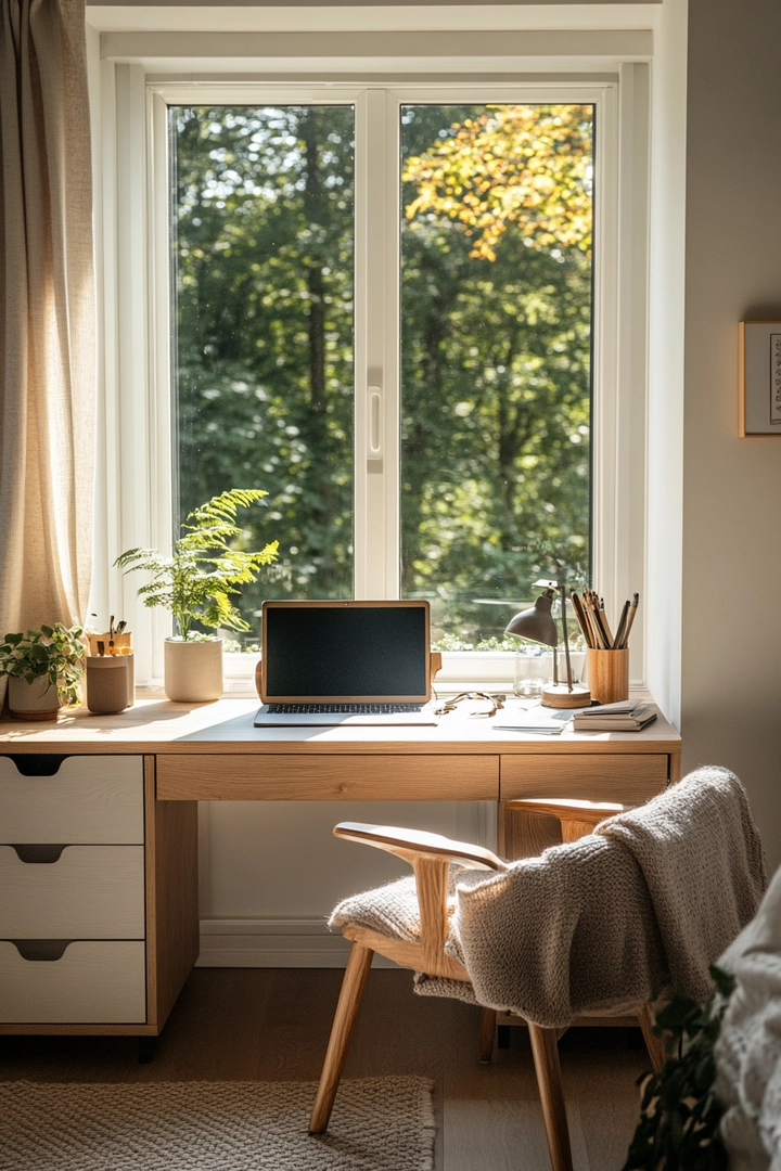 home office ideas with desk in middle of room 71