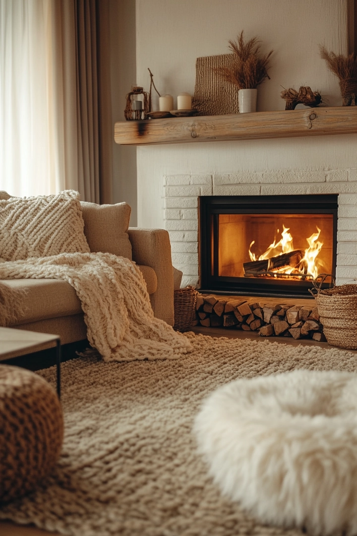 living room ideas with fireplace 26