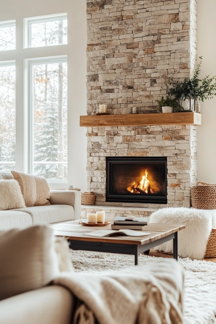 living room ideas with fireplace 3