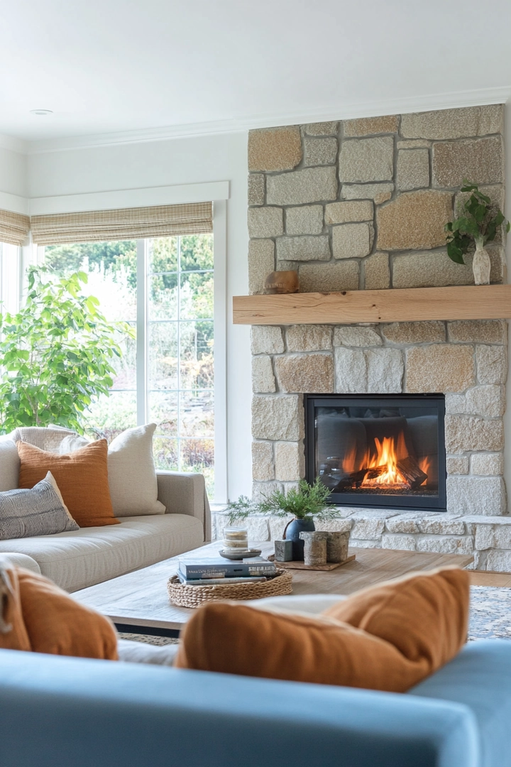 living room ideas with fireplace 4