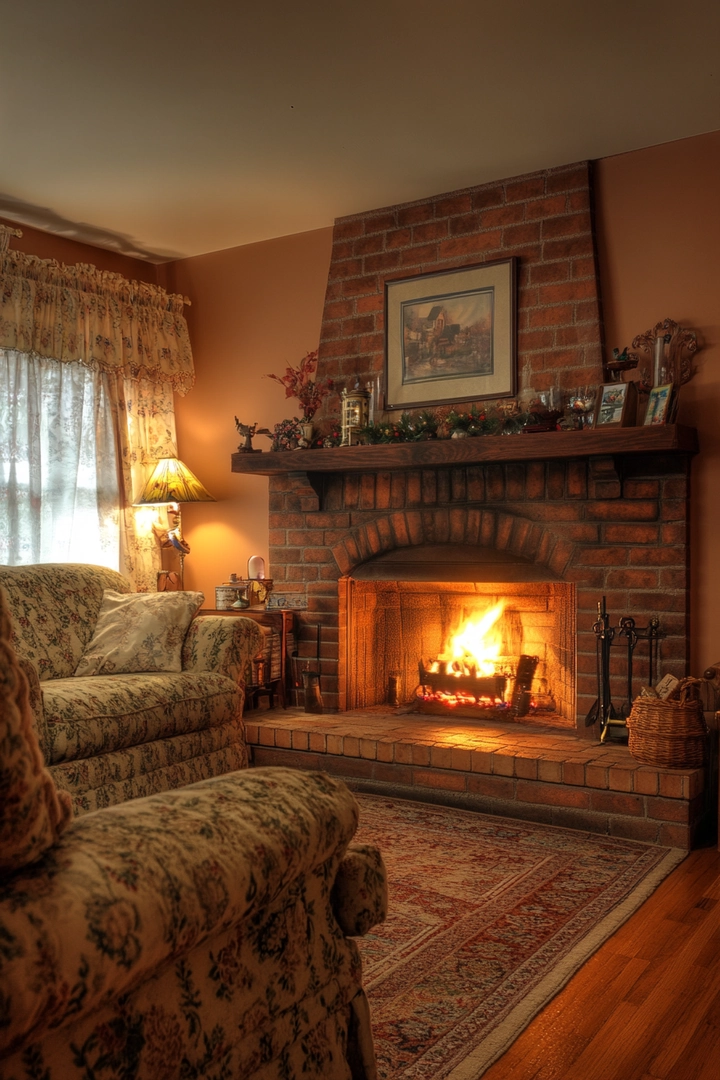 living room ideas with fireplace 66