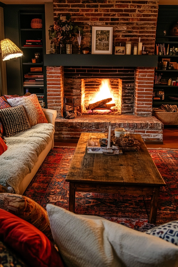 living room ideas with fireplace 8