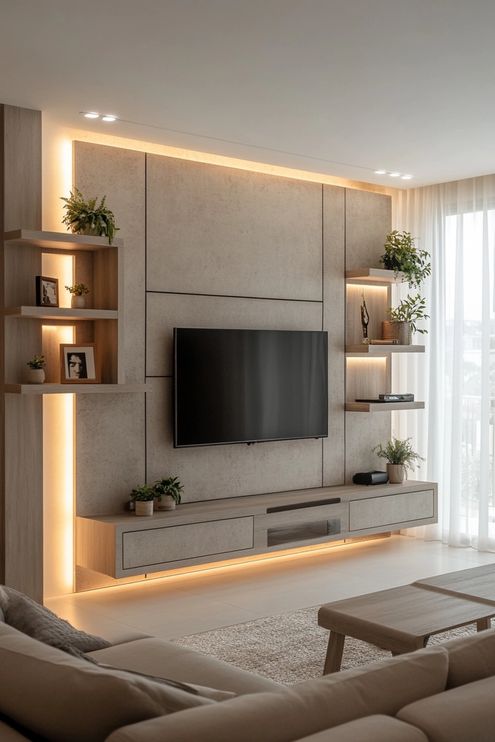 living room tv wall ideas 35