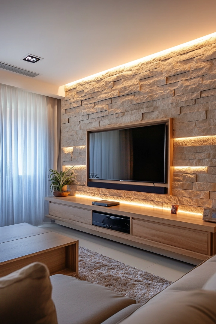 living room tv wall ideas 9