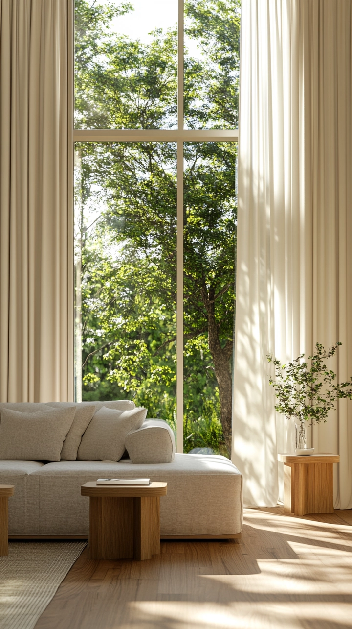 modern curtain ideas for living room 23