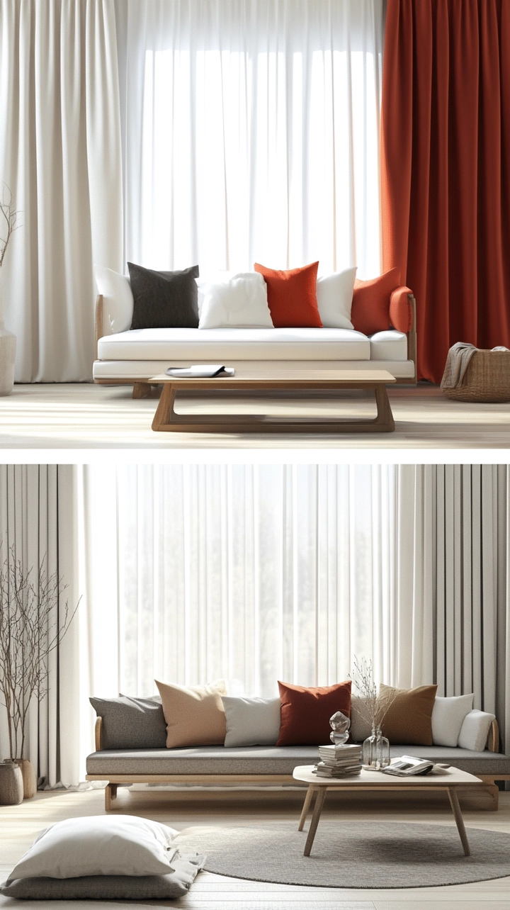 modern curtain ideas for living room 37