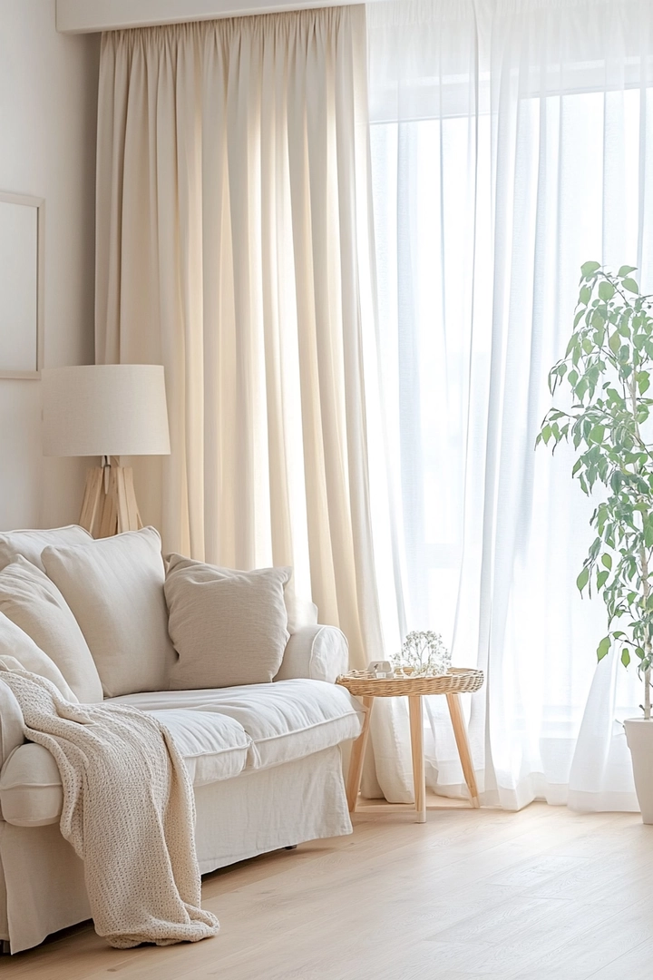 neutral living room curtain ideas 17