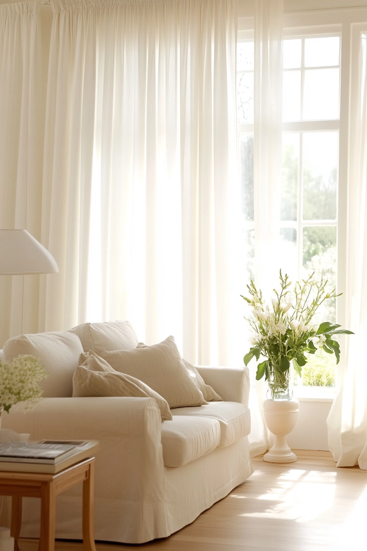 neutral living room curtain ideas 20