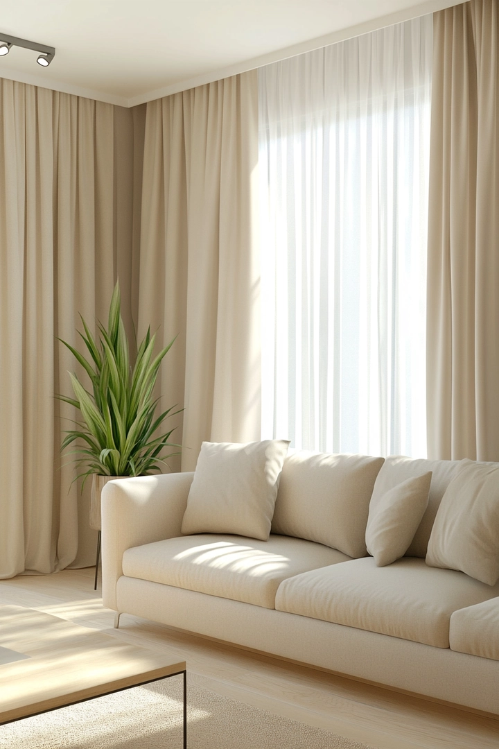 neutral living room curtain ideas 22